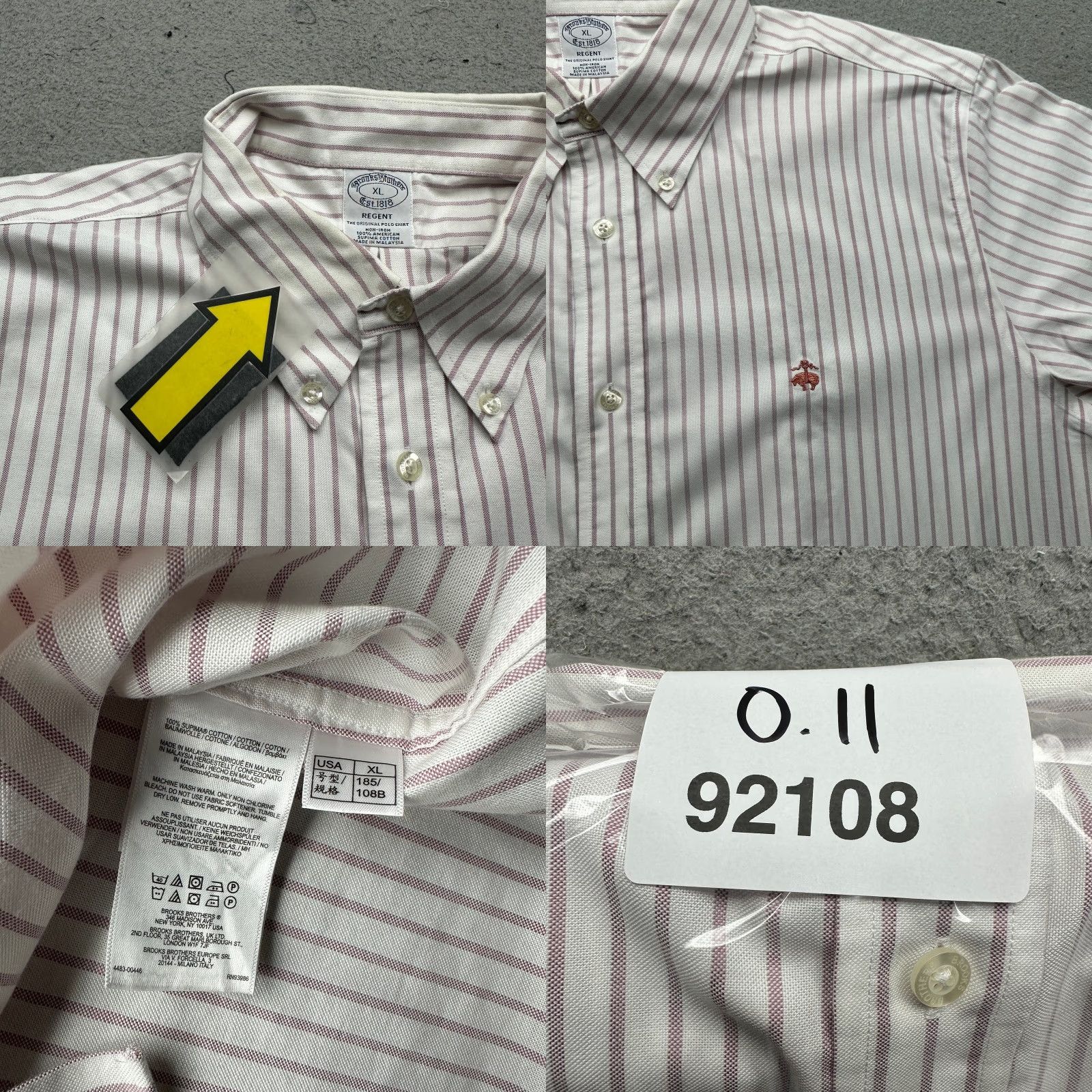 Brooks Brothers Brooks Brothers Regent Button-Down Shirt Long Sleeve Mens XL Red Striped Size US XL / EU 56 / 4 - 8 Thumbnail