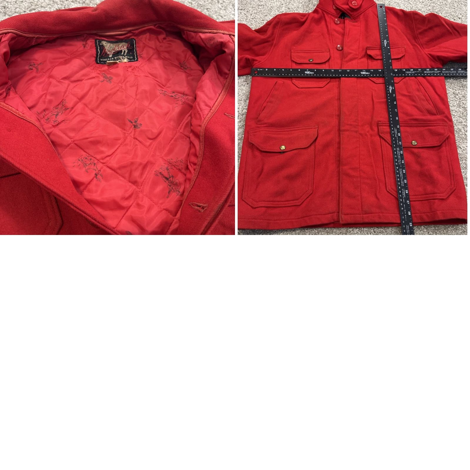 Vintage VINTAGE Woolrich Red Wool Button Front Barn Chore Jacket Coat Bird Lining XL Men Overcoat Button Front Red Bird Lined Woolrich Jacket Coat Mens Size US XL / EU 56 / 4 - 8 Thumbnail