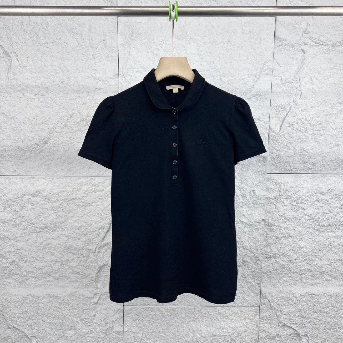 Burberry Burberry Black Bubble Sleeve Polo Shirt - dmc Size US M / EU 48-50 / 2 - 1 Thumbnail