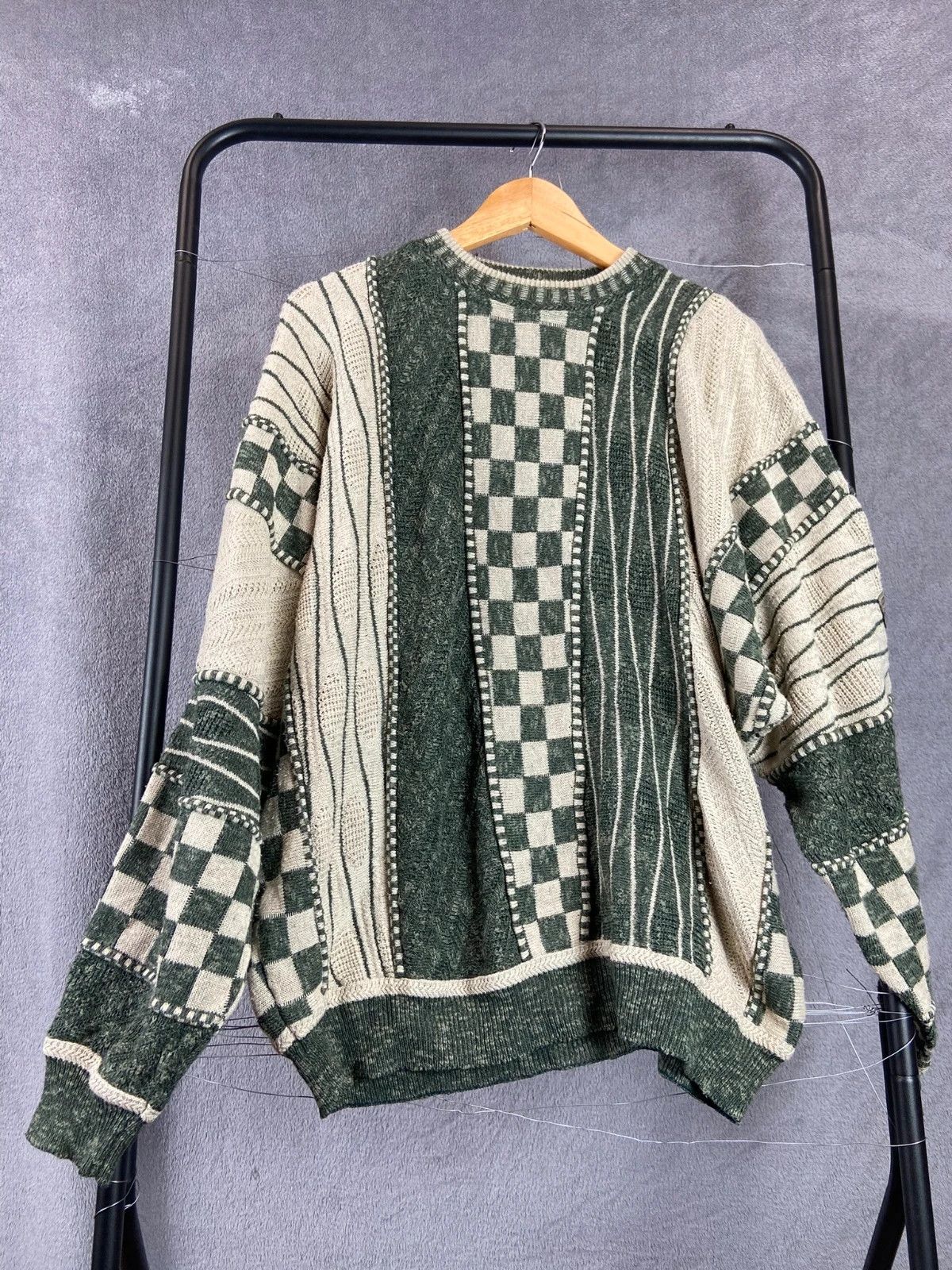 Carlo Colucci Carlo Colucci Checker Pattern Vintage Y2K Sweater Size US XL / EU 56 / 4 - 1 Thumbnail