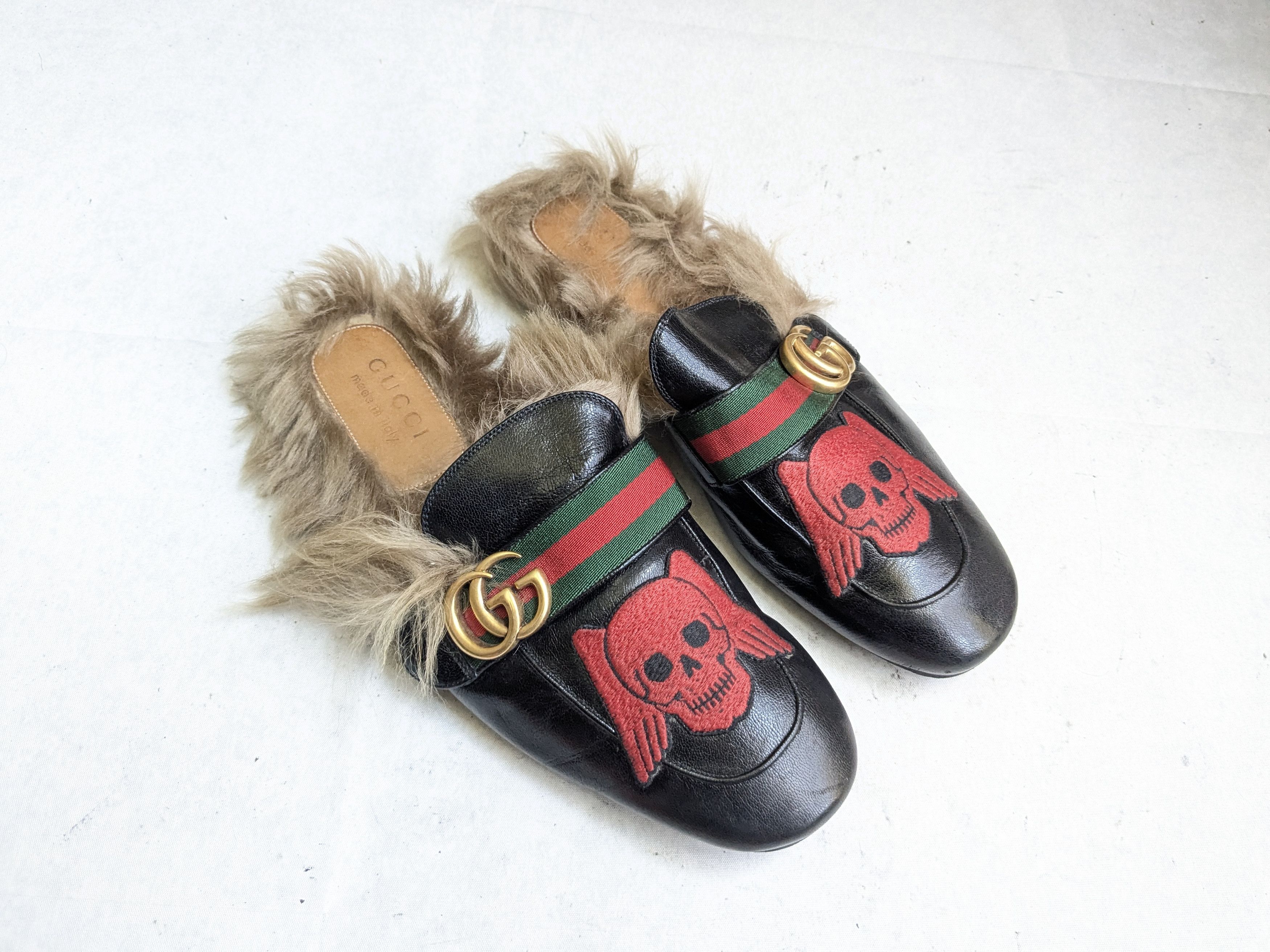 Gucci Gucci Princetown Horsebit Loafers Black Leather Fur 7.5 Size US 7.5 / EU 40-41 - 1 Thumbnail