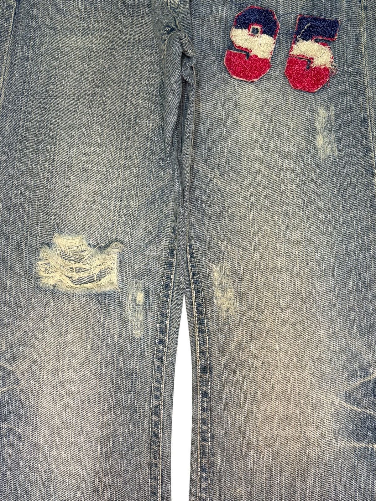 Edwin Vintage Japanese Brand Faded Wash Distressed Jeans Size 30" / US 8 / IT 44 - 3 Thumbnail