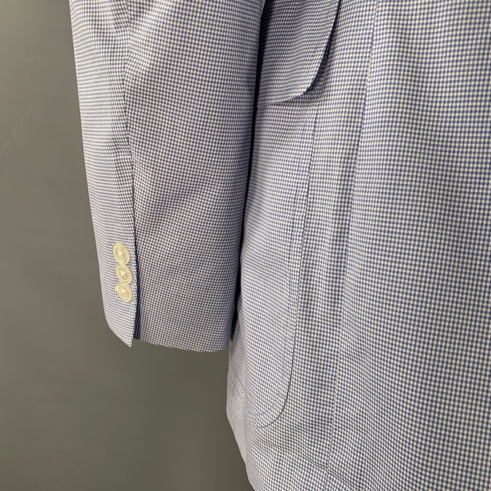 Polo Ralph Lauren POLO by RALPH LAUREN Size XL Blue White Gingham Cotton Suit Size 44R - 7 Thumbnail