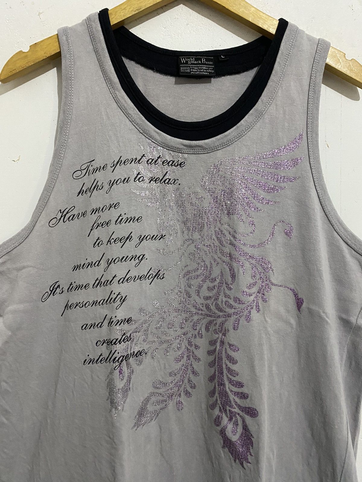 Beauty Beast Japanese Tanktop Poem Glitter Arcived Styled AA0174 Size US L / EU 52-54 / 3 - 2 Thumbnail