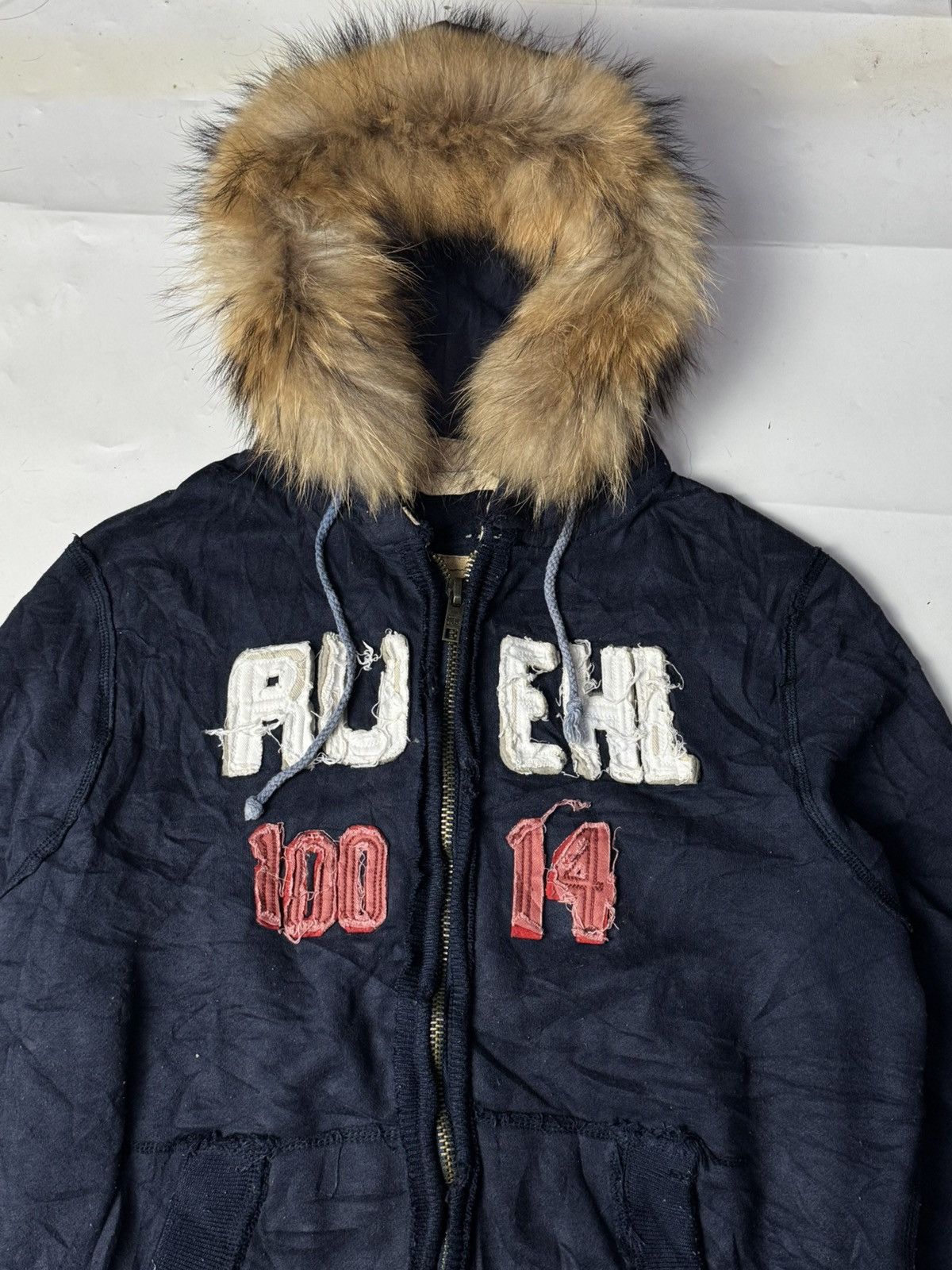 If Six Was Nine × Japanese Brand × Le Grande Bleu (L.G.B.) Fur Hoodie Japanese Distressed Ruehl Ifsix lgb style Size US L / EU 52-54 / 3 - 3 Thumbnail