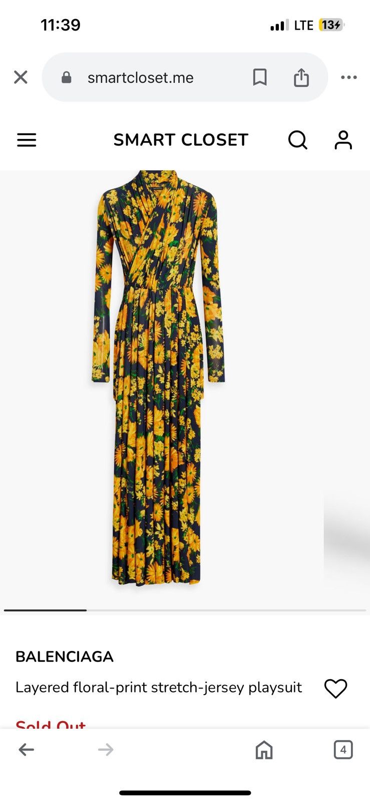 Balenciaga MSRP: $3.2k SS23 Floral Drape Pantsuit Dress Size S / US 4 / IT 40 - 1 Thumbnail