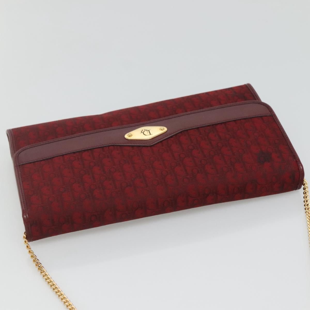 Dior DIOR Trotter Canvas Chain Shoulder Bag Red Gold Size ONE SIZE - 6 Thumbnail