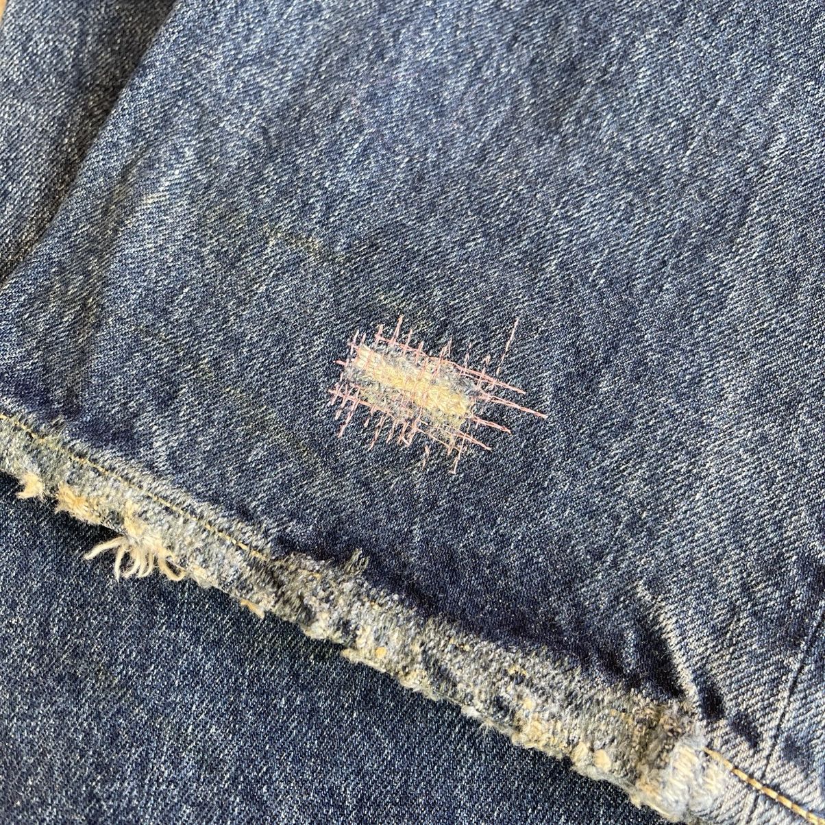 Undercover SS05 "But Beautiful" Distressed Patchwork 60 Denim Jeans Size US 33 - 9 Thumbnail