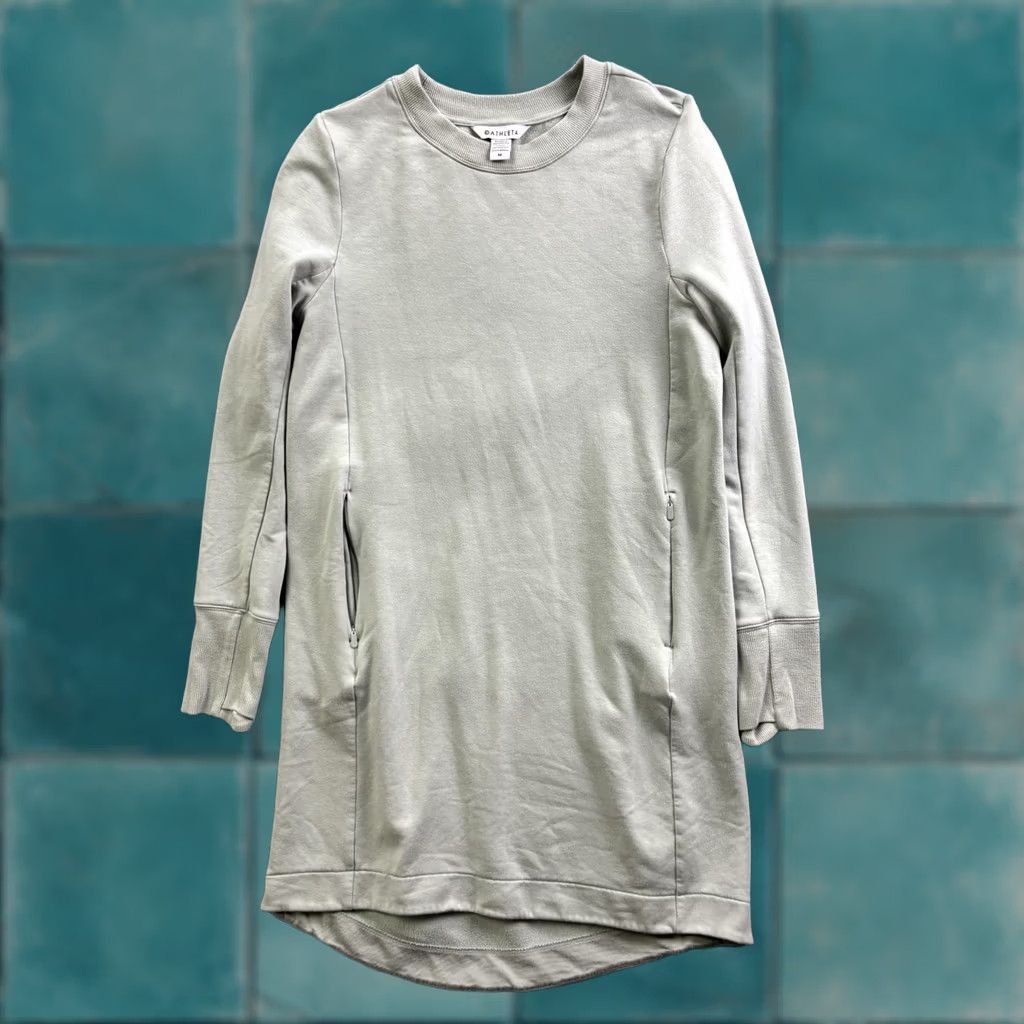 Athleta Athleta Dress Womens M Green Fleece Long Sleeve Pockets Casual Shirt Dress Size M / US 6-8 / IT 42-44 - 1 Thumbnail