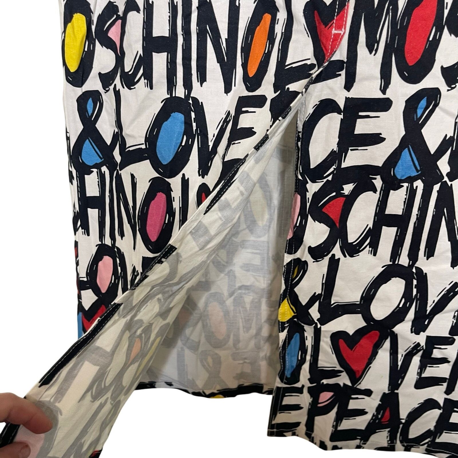 Love Moschino Love Moschino Love & Piece white midi pencil skirt Size 27" / US 4 / IT 40 - 4 Thumbnail