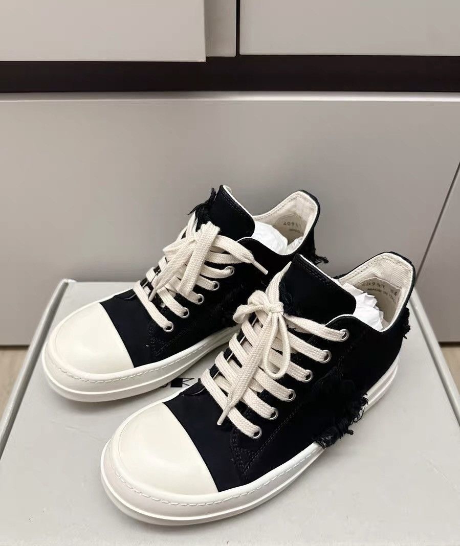 Rick Owens Rick Owens DRKSHDW black and white low-top distressed Size US 6 / IT 36 - 3 Thumbnail