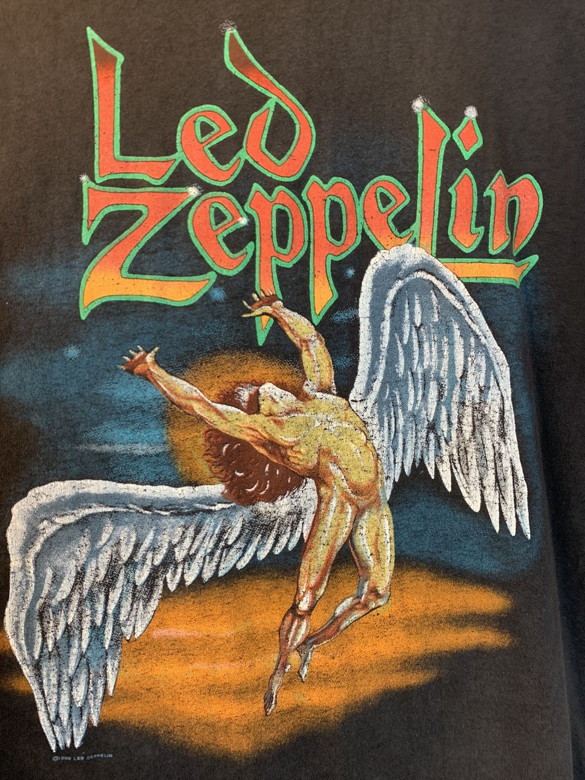 Band Tees × Led Zeppelin × Vintage RARE* Vintage 80s Led Zeppelin Swan Song Single Stitch Shirt Size US XL / EU 56 / 4 - 5 Thumbnail
