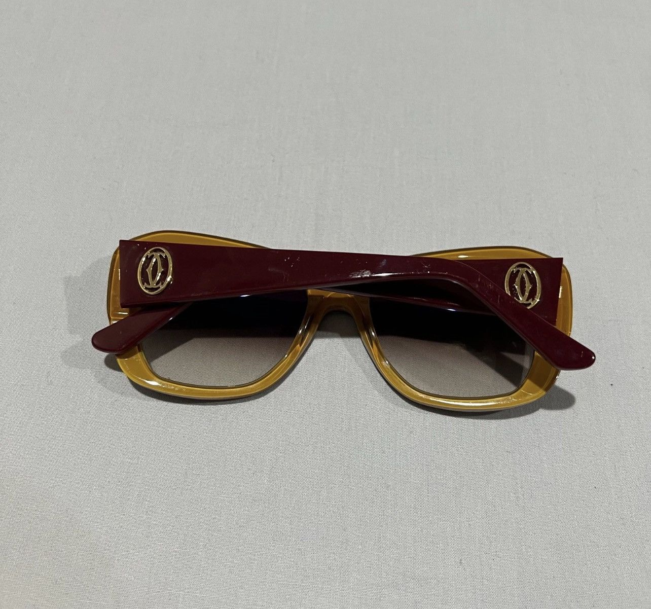 Cartier Cartier Paris Maroon Gradient Full Rim Cat-Eye Sunglasses Size ONE SIZE - 2 Thumbnail
