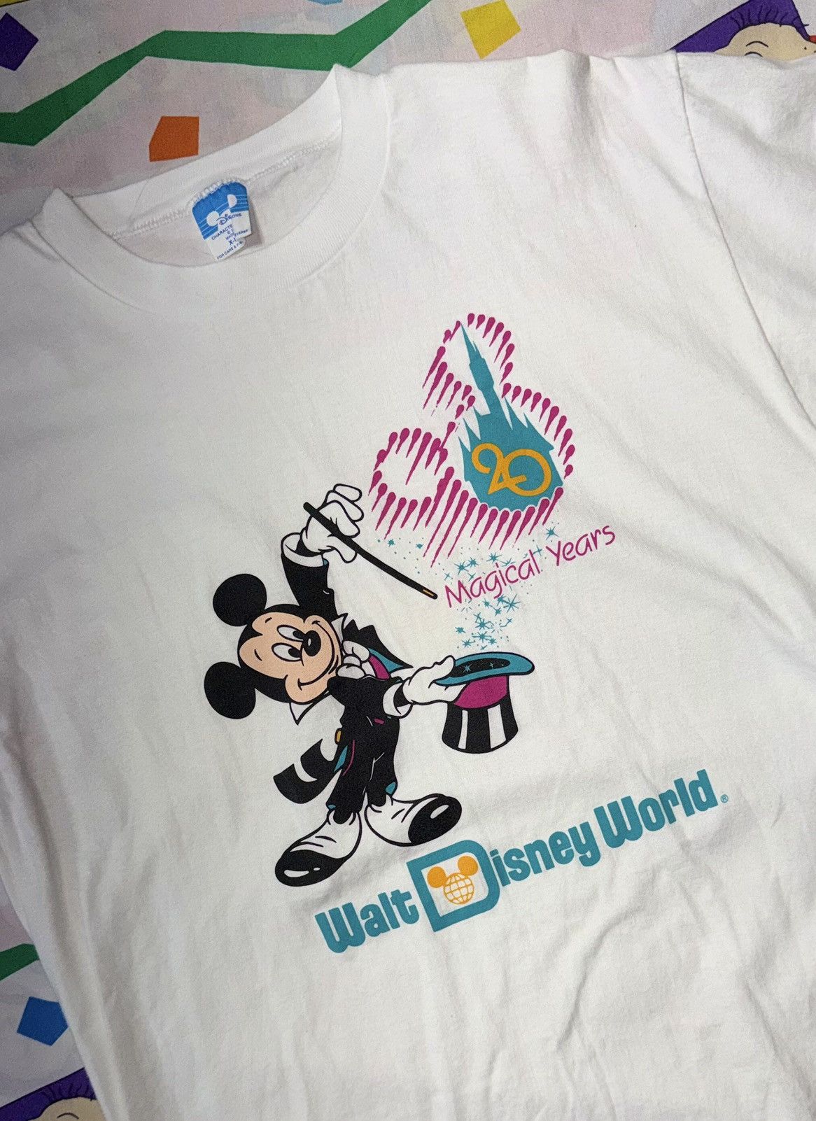 Disney vintage 90s WALT DISNEY WORLD 20 MAGICAL YEARS T-Shirt Size US XL / EU 56 / 4 - 1 Thumbnail