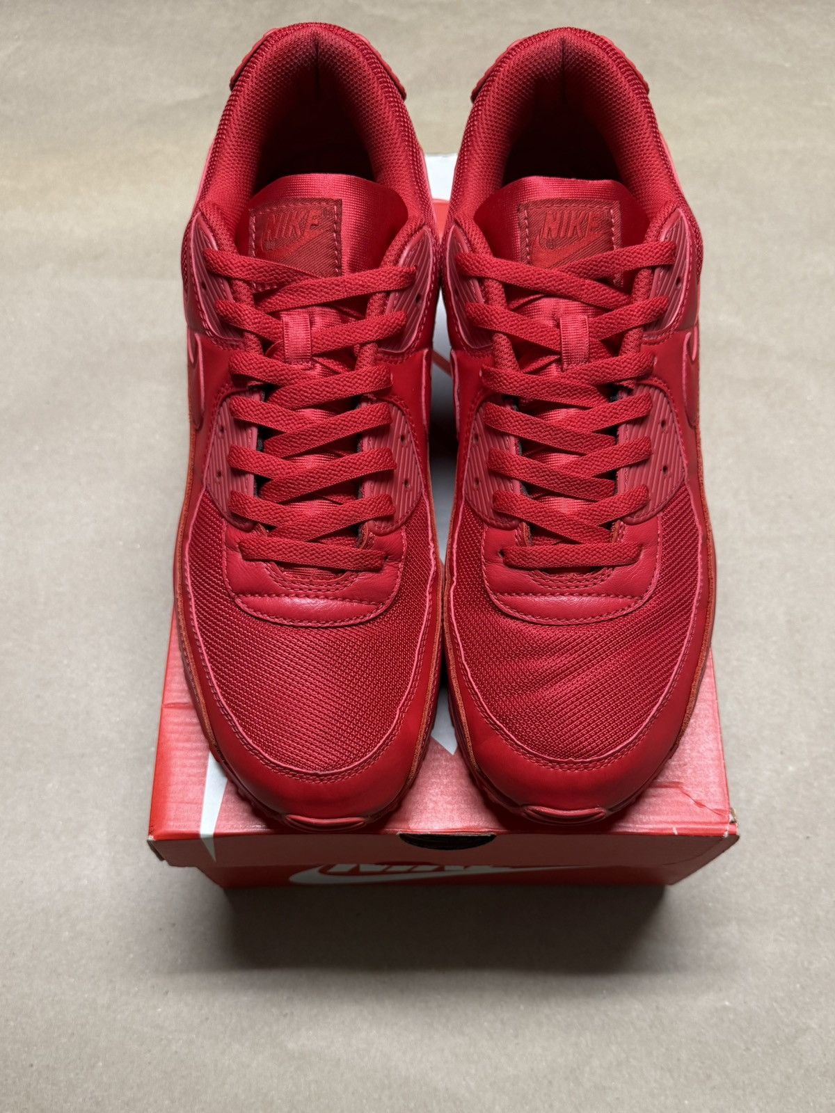 Nike Nike Air Max 90 Triple Red Mens size 15 running shoes Rare! Size US 15 / EU 48 - 3 Thumbnail