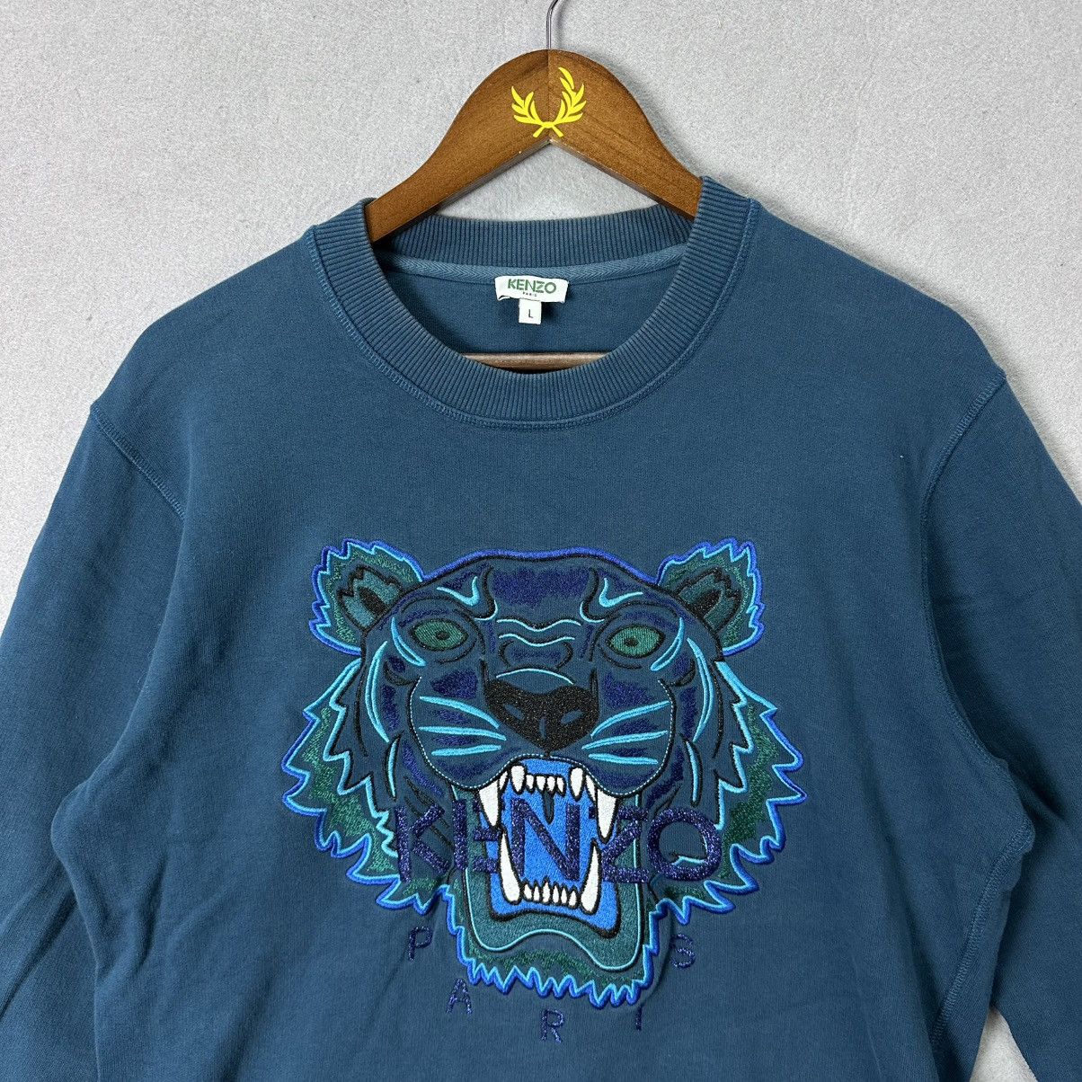 Kenzo Kenzo Tiger Sweatshirt Embroidered Logo Pullover Portugal Size US L / EU 52-54 / 3 - 2 Thumbnail