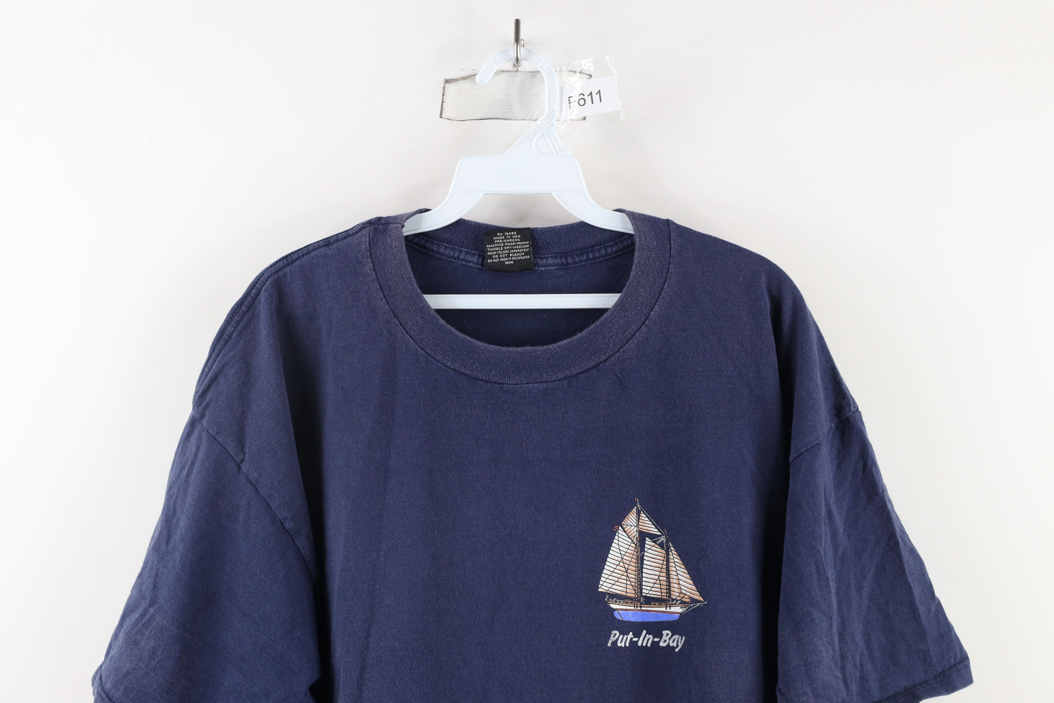 Vintage Vintage 90s Streetwear Classic Sailboats T-Shirt Blue USA Size US XXL / EU 58 / 5 - 2 Thumbnail