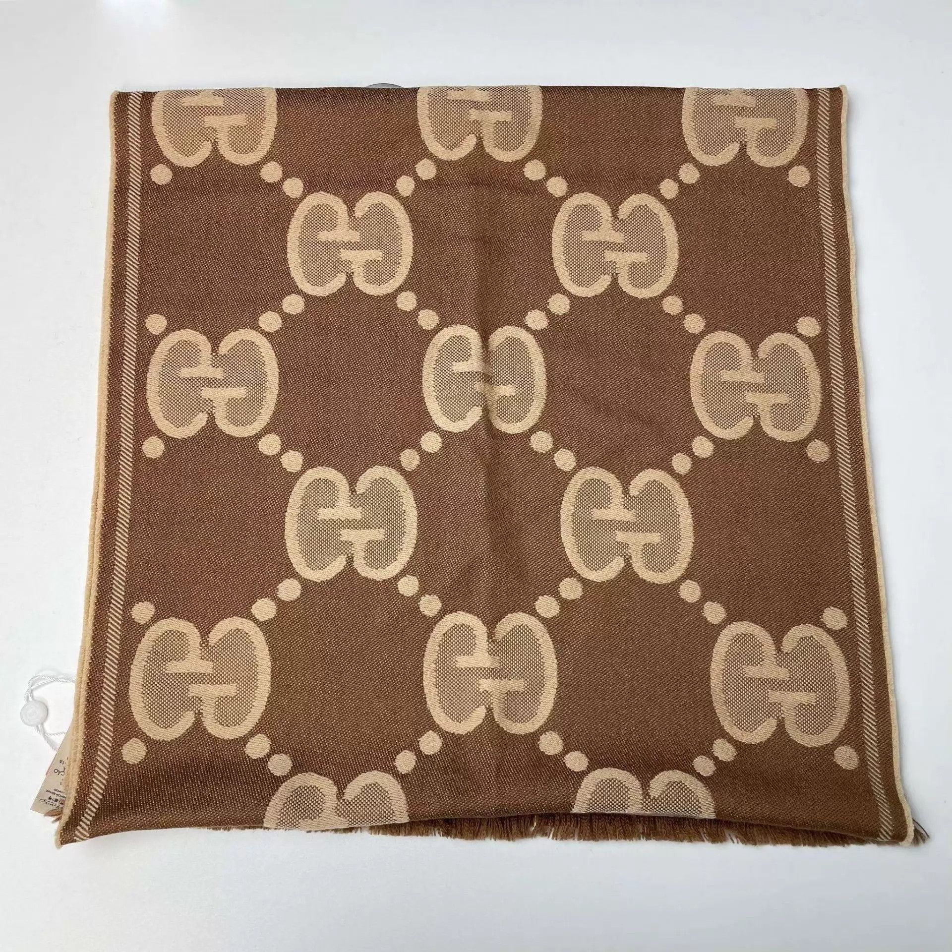 Gucci Gucci double-faced wool GG monogram scarf brown new w/tag Size ONE SIZE - 3 Thumbnail
