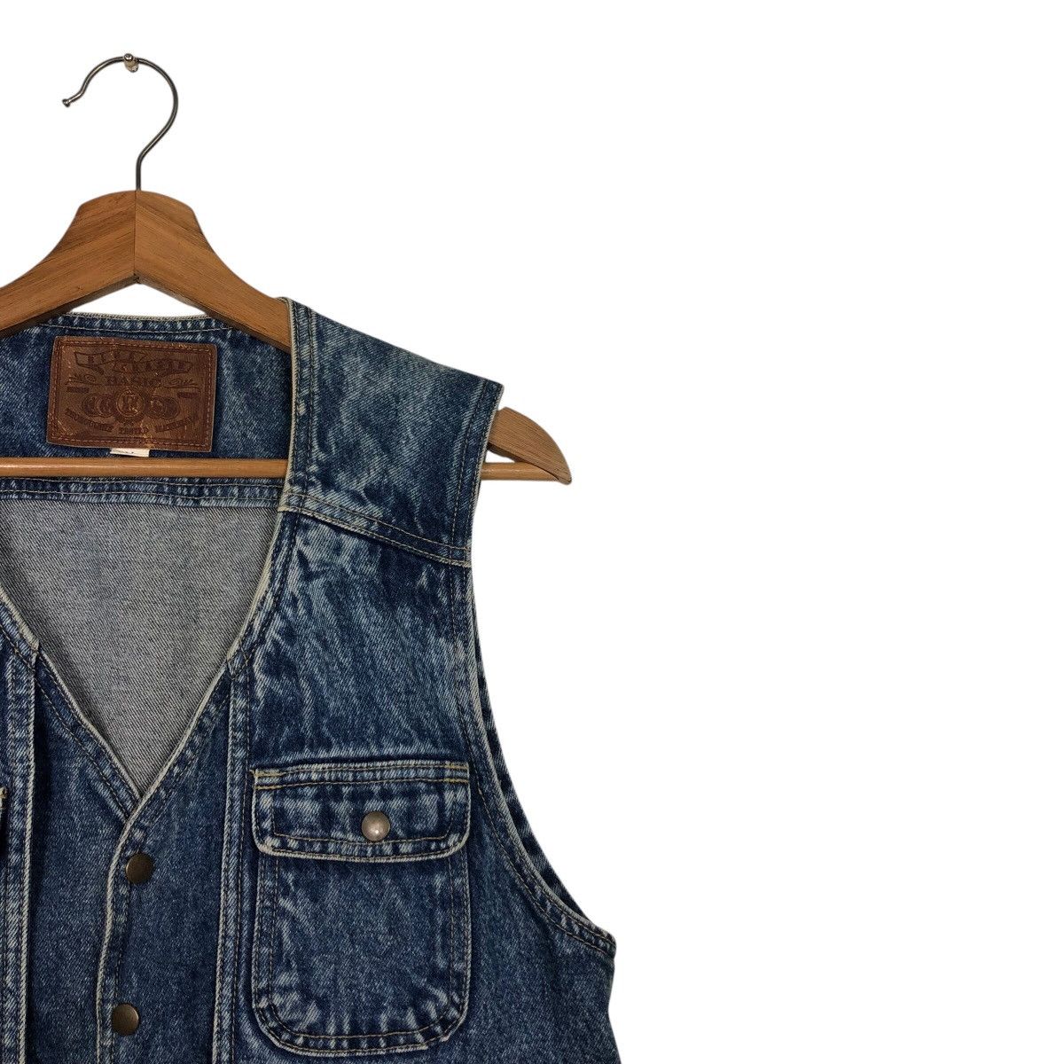 Japanese Brand 📌Vintage Denim Trucker Jacket Tank Top Blue Chaser Size US M / EU 48-50 / 2 - 7 Thumbnail