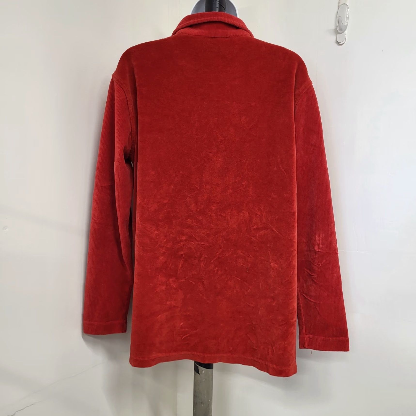 Vintage Capacity Blouse Womens Medium Red Button Up Fleece Christmas Snowflake Embroidery Shirt Size M / US 6-8 / IT 42-44 - 7 Thumbnail