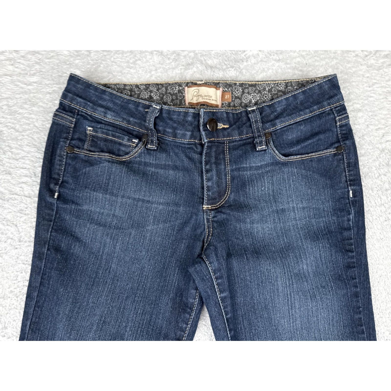 Paige Paige Womens Jeans Bootcut Petite 27 Blue Low Rise Stretch 27x30 Denim Slim USA Mens? Size 27" / US 4 / IT 40 - 4 Thumbnail