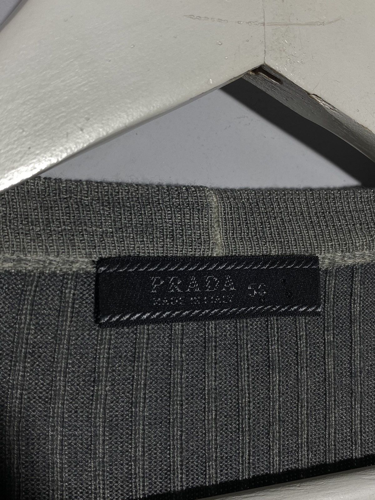 Prada Prada wool silk grey v-neck cardigan sweater Size US XL / EU 56 / 4 - 14 Thumbnail