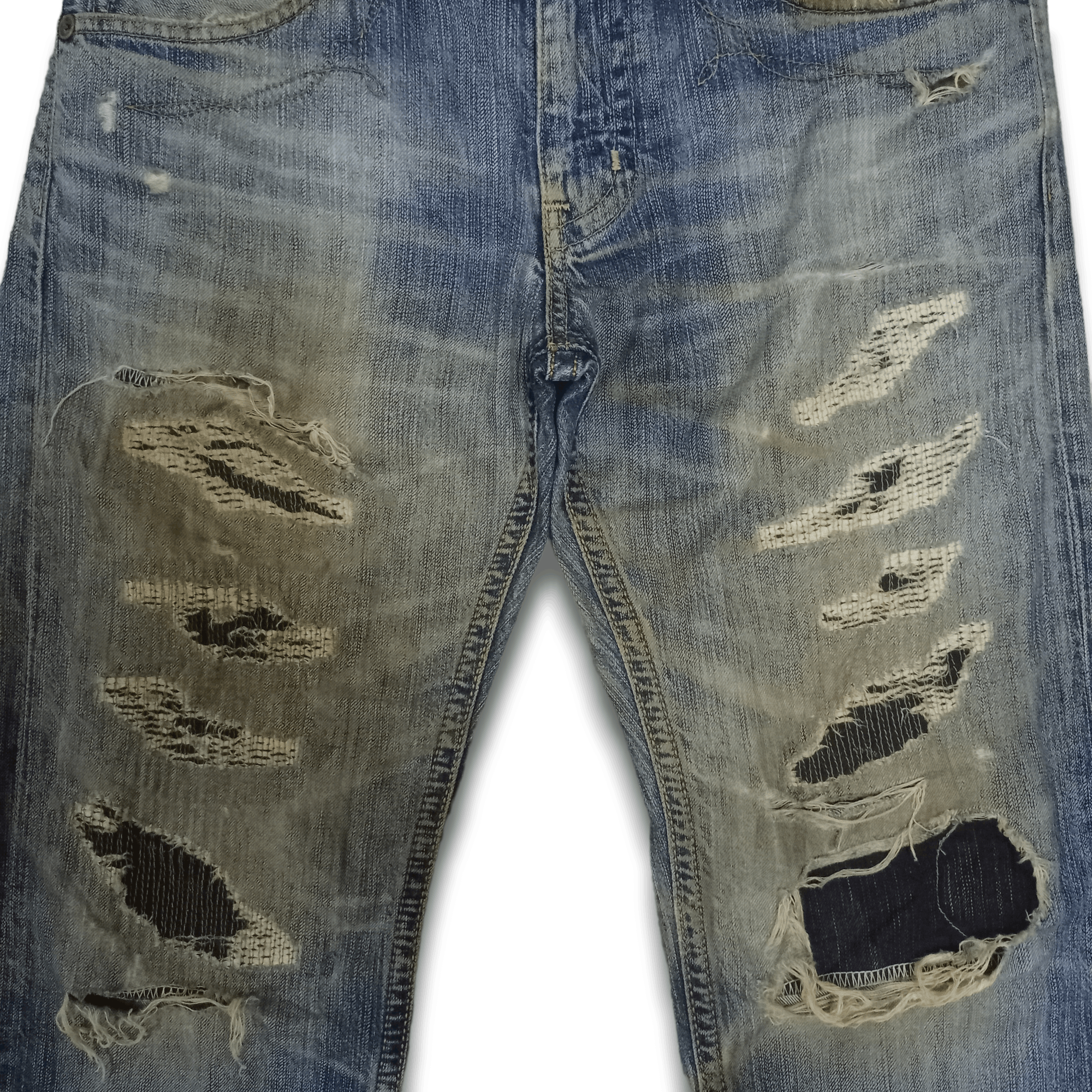 Edwin Exclusive Vintage Edwin XV Mud Wash Patchwork Loose Jeans Size US 32 / EU 48 - 5 Thumbnail