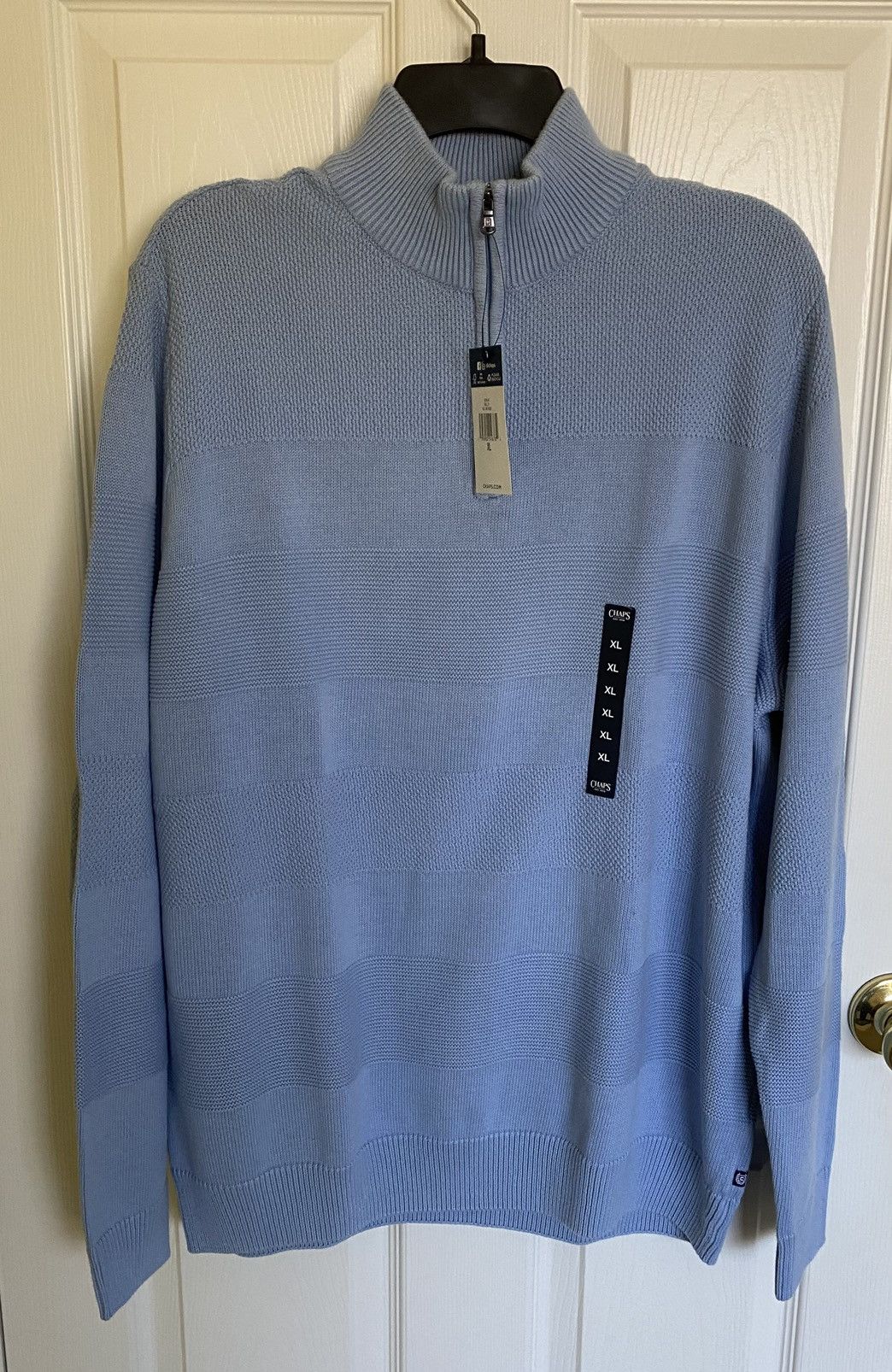 Chaps Chaps Men’s XL Mock Neck Pullover Sweater Blue Quarter Zip Size US XL / EU 56 / 4 - 1 Thumbnail