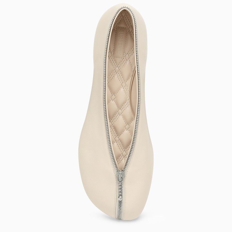 Burberry o1d2blof0824 Leather Zip Ballerina in Beige Size US 10 / IT 40 - 3 Thumbnail