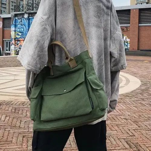 VIBE Vintage Canvas Casual Messenger Bag Size ONE SIZE - 2 Thumbnail