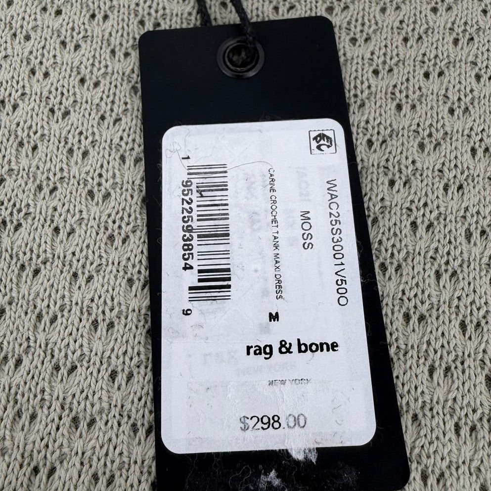 Rag & Bone NWT Rag & Bone Carine Crochet Moss Green Tank Maxi Dress Size M / US 6-8 / IT 42-44 - 5 Thumbnail