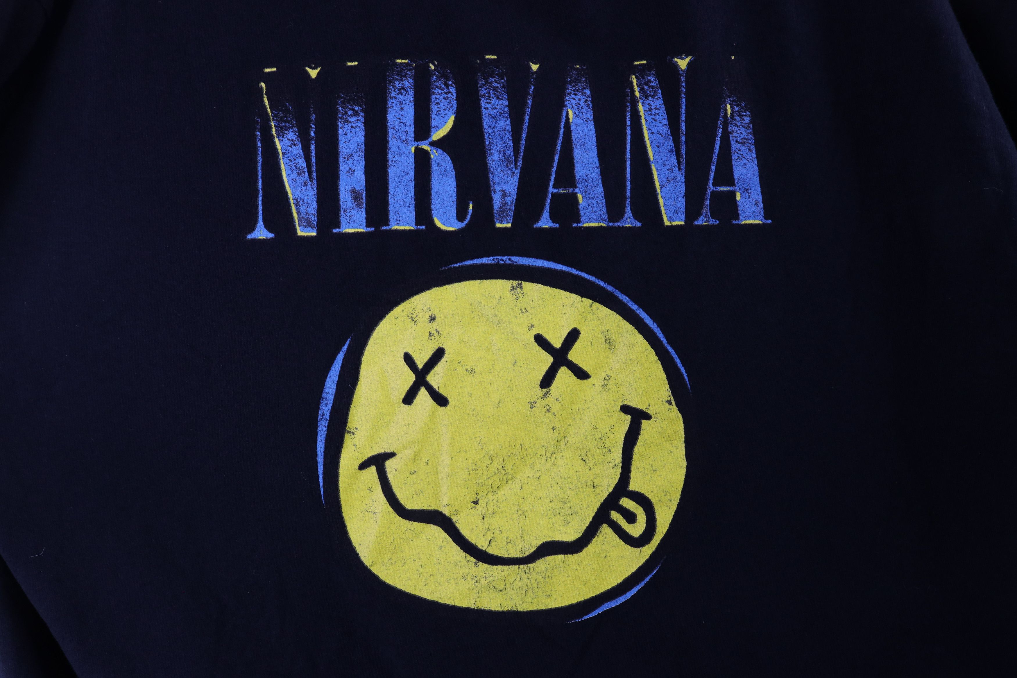 Vintage Retro Spell Out Dead Smiley Face Nirvana Band T-Shirt Size US XXL / EU 58 / 5 - 4 Thumbnail