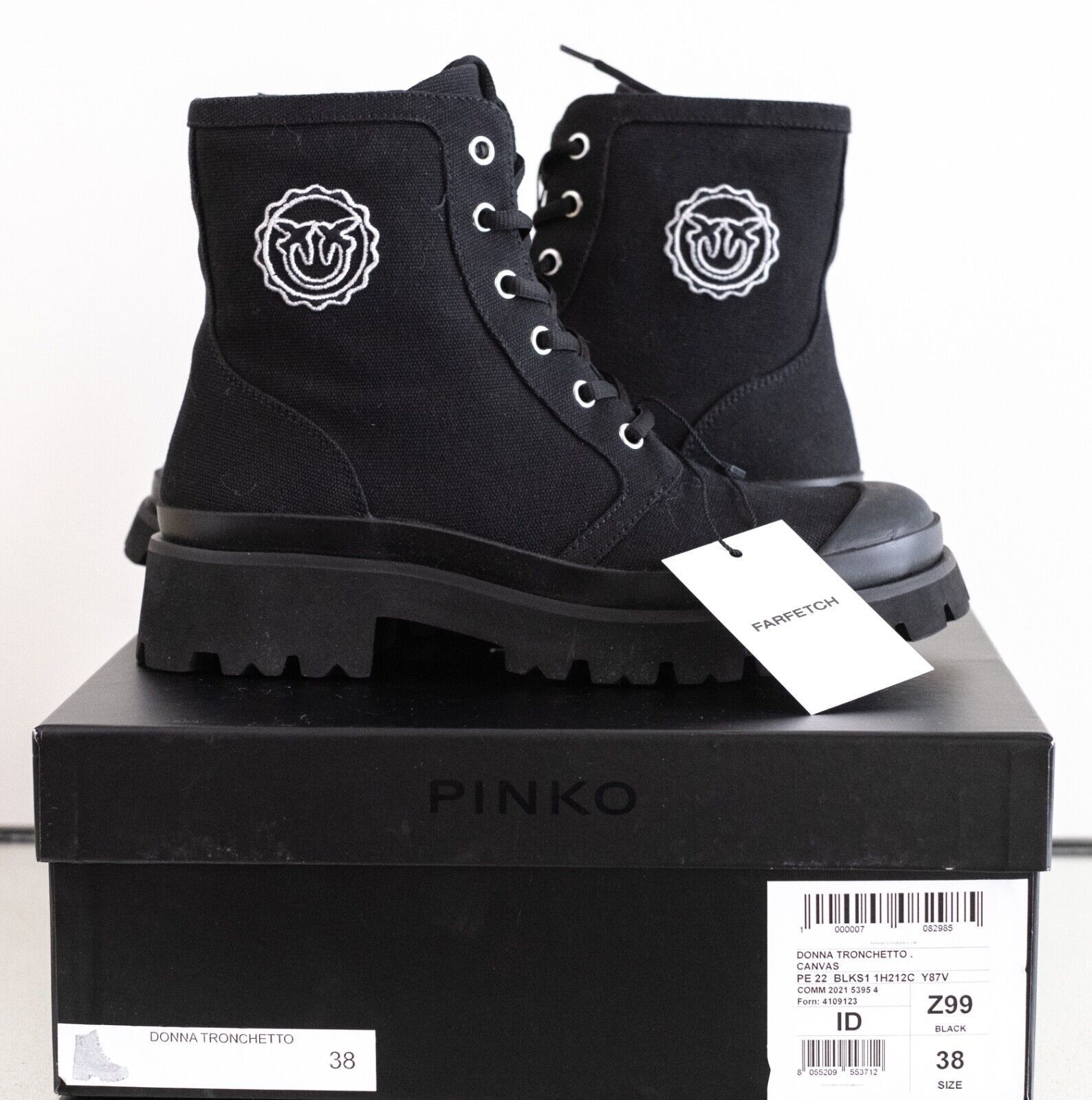 Pinko PINKO Donna Tronchetto Canvas Women Boots Size 38/8 Size US 8 / IT 38 - 9 Thumbnail