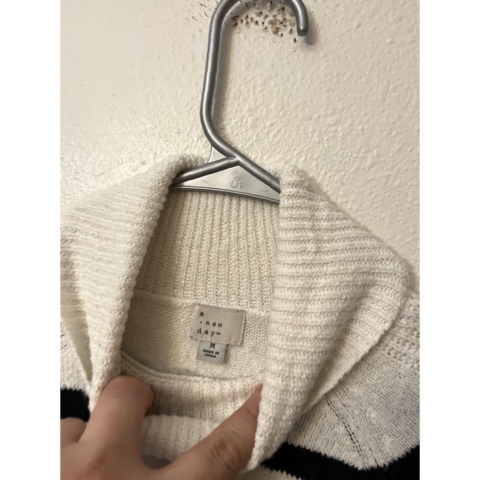Vintage A New Day Women's Sweater Mock Turtleneck TunicSweater-A White Striped Size Medium Size M / US 6-8 / IT 42-44 - 3 Thumbnail