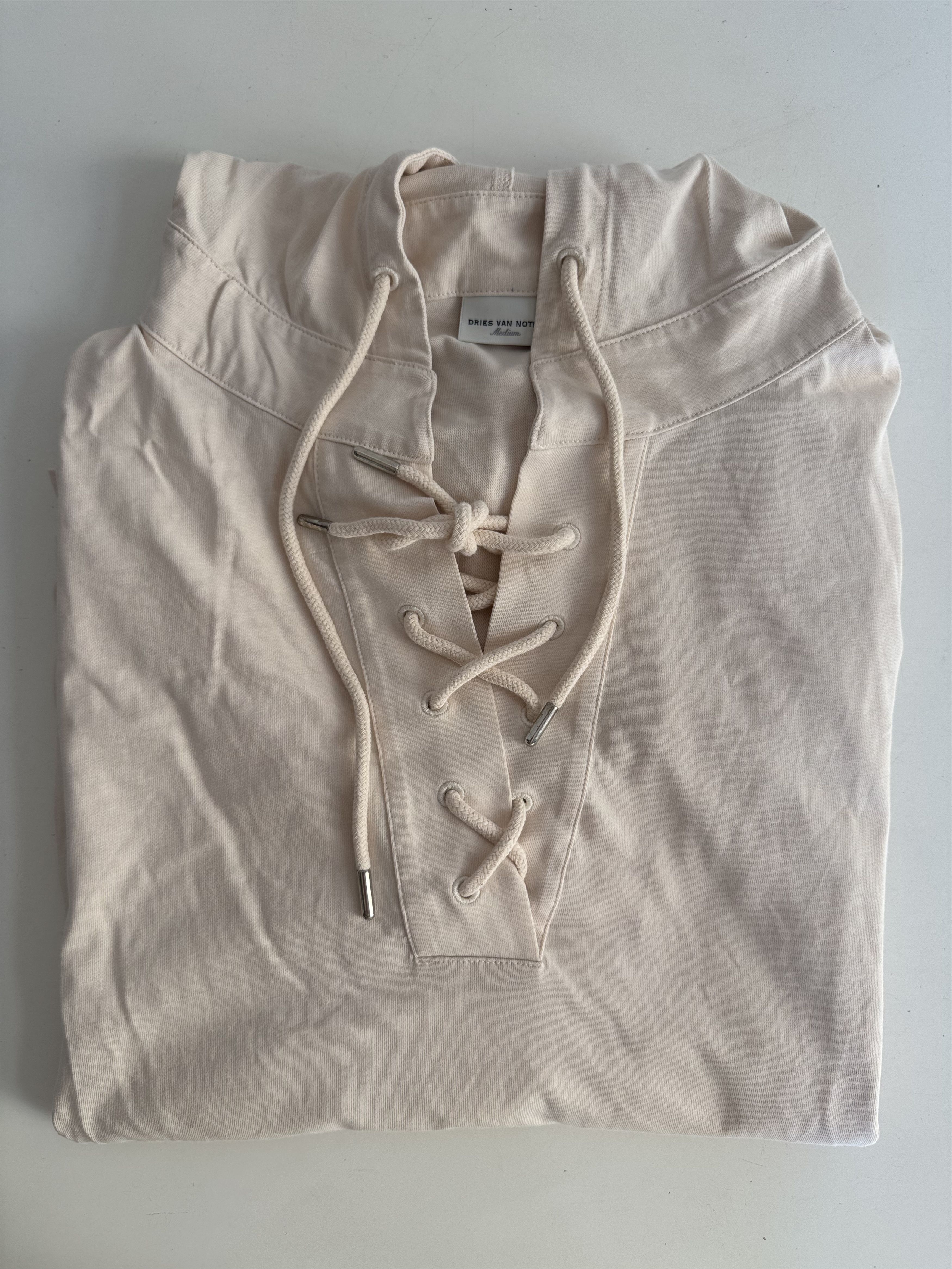 Dries Van Noten Tan Lace-Up Hoodie Size M / US 6-8 / IT 42-44 - 6 Thumbnail