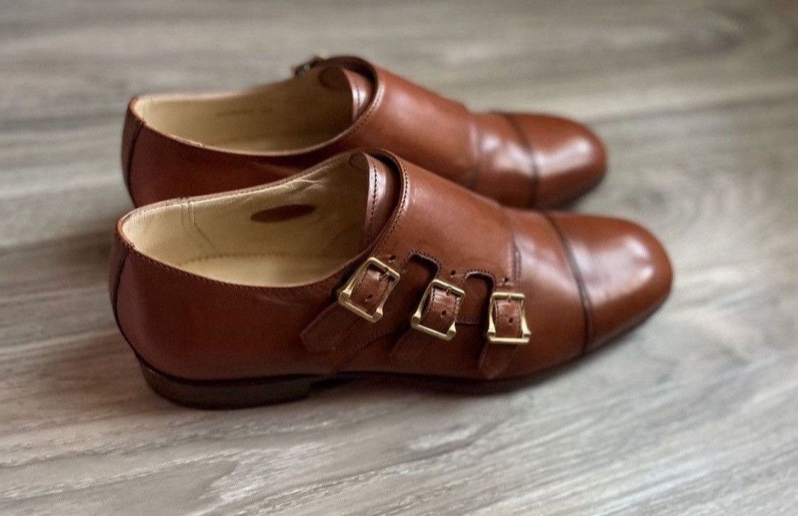 Alexander McQueen Italian Tan Triple Monkstraps Size US 10 / EU 43 - 1 Thumbnail