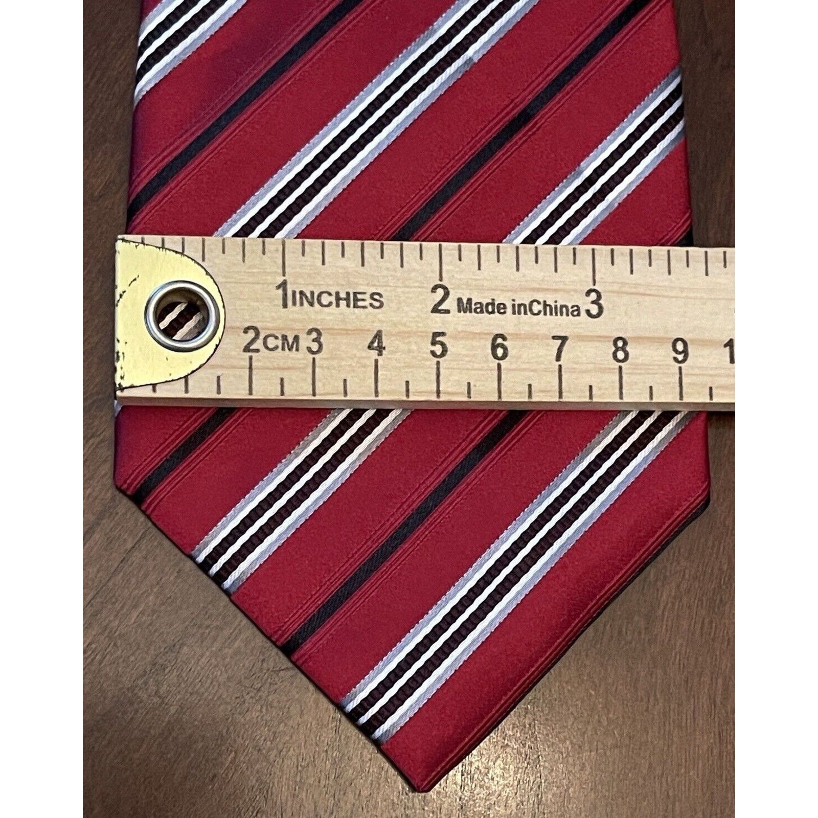 Geoffrey Beene Geoffrey Beene Red Black Hand Made 100% Silk Made In China Size ONE SIZE - 4 Thumbnail