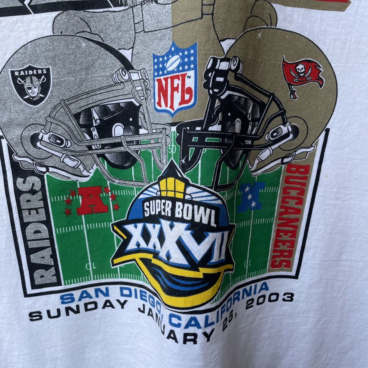 NFL 🔥Vintage 00s NFL Super Bowl Tournaments Promo Tee Size US XXL / EU 58 / 5 - 6 Thumbnail