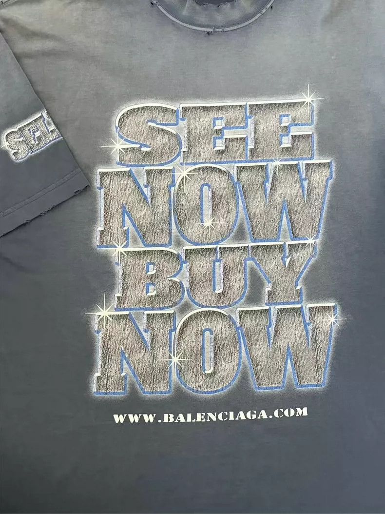 Balenciaga Balenciaga 24fw SNBN Distressed Short Sleeve Size US S / EU 44-46 / 1 - 4 Thumbnail