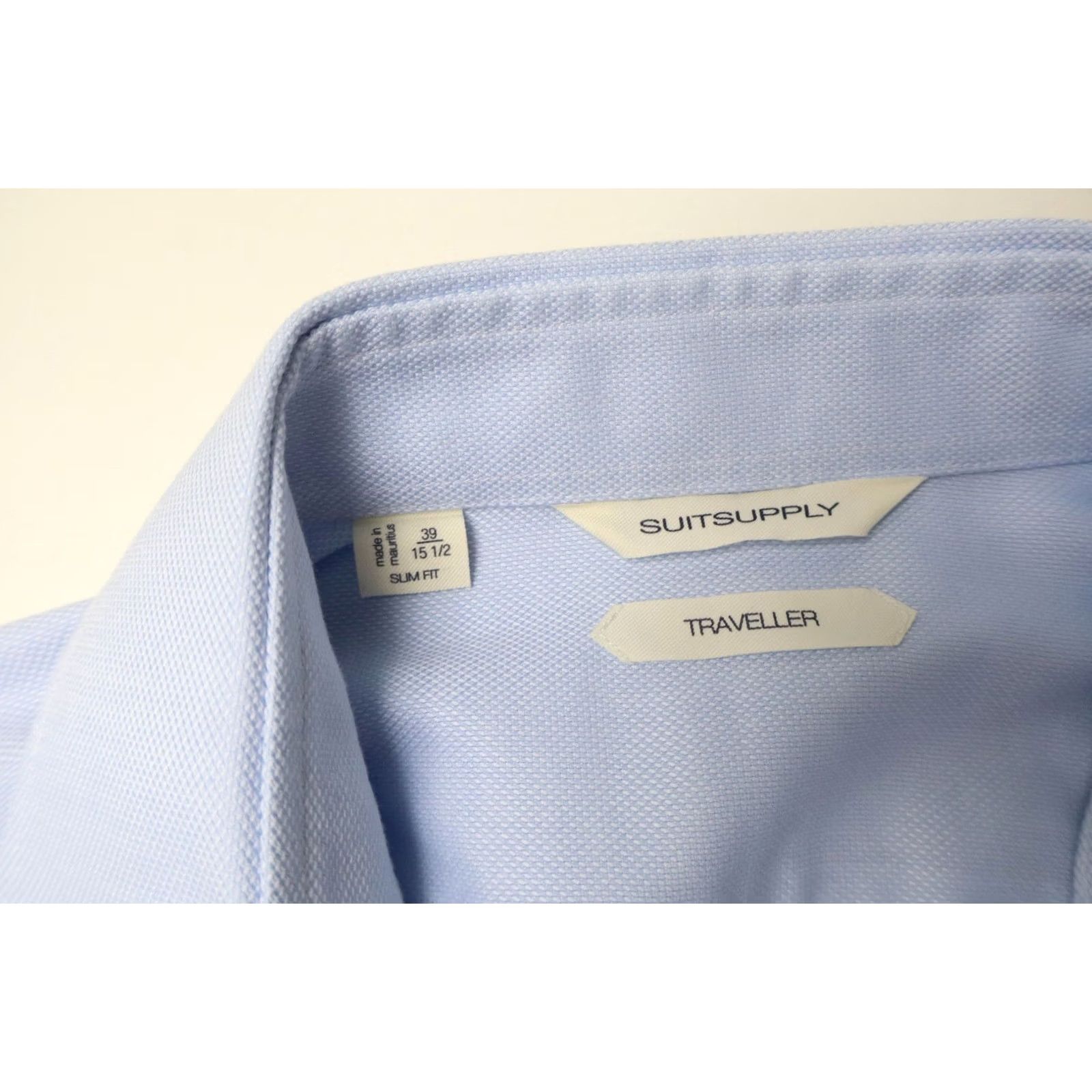 Suitsupply Suitsupply Shirt Mens 39/15 1/2 Blue Traveller Slim Fit Formal Men Collared Long Sleeve Size 40R - 5 Thumbnail