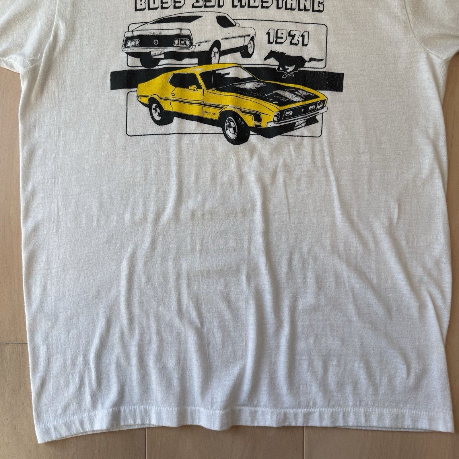 Vintage Vintage Boss 351 Mustang Shirt 80s Ford Ringer Screen Stars Size US L / EU 52-54 / 3 - 4 Thumbnail
