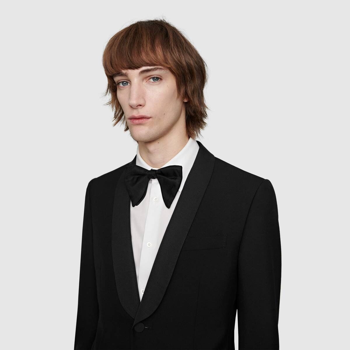 Gucci oc11z1025 Tapered Wool Mohair Tuxedo Suit in Black Size US S / EU 44-46 / 1 - 11 Thumbnail