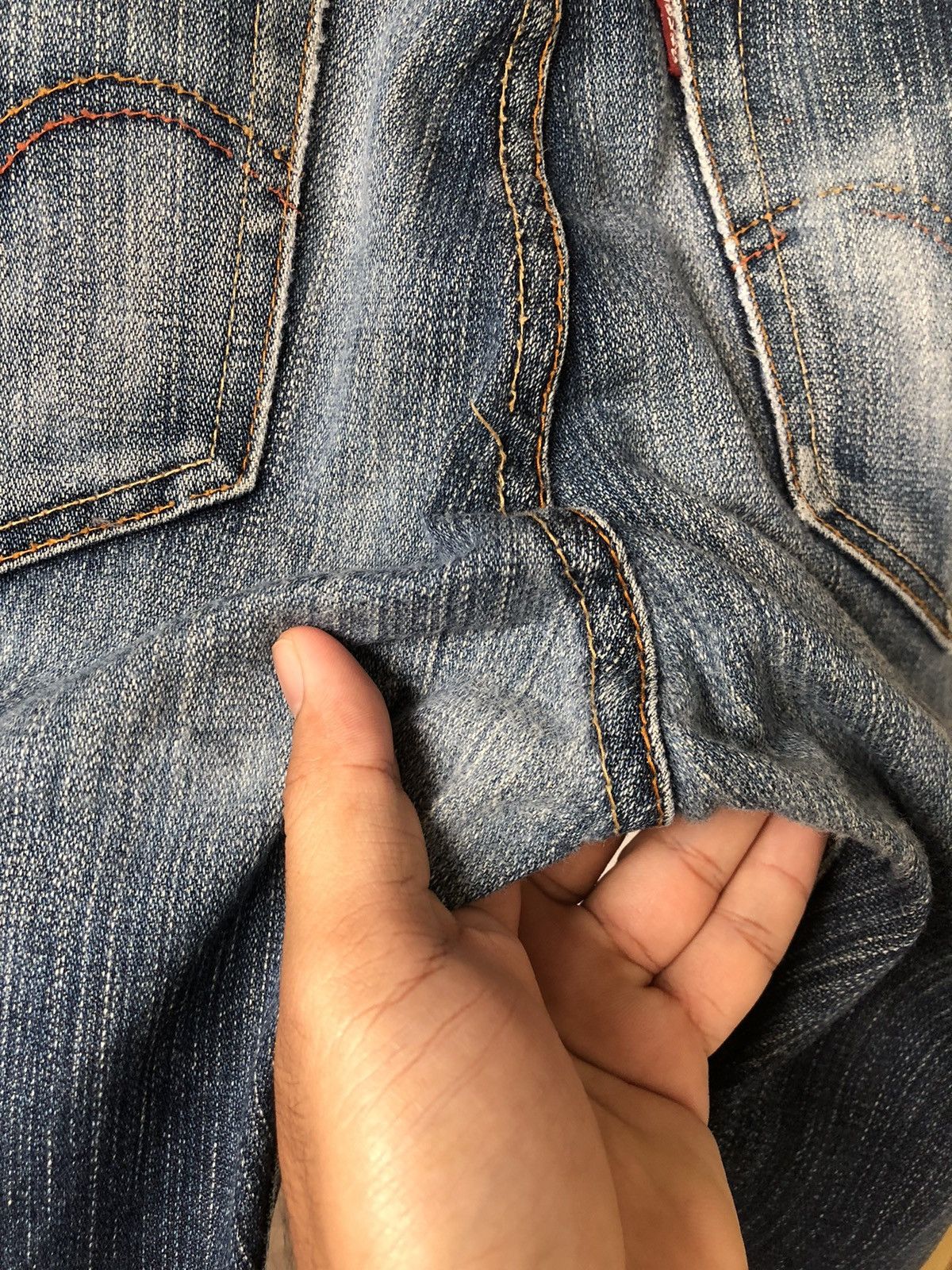Levi's Vintage Levis 505 Flare Straight Cut Distressed Jeans Size US 34 / EU 50 - 13 Thumbnail