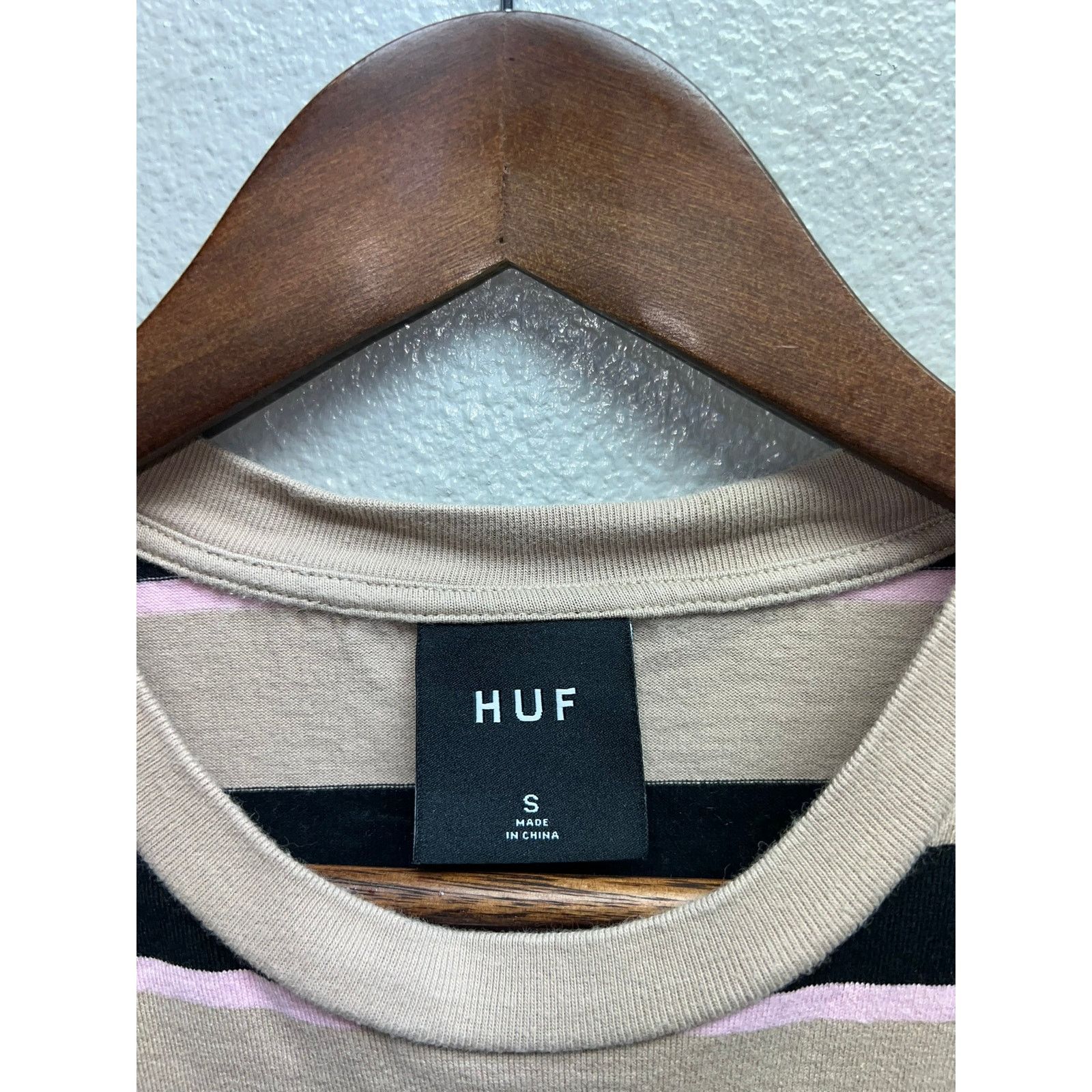 Huf HUF Shirt Brown Black Pink Striped HUF USA Mens Small Size US S / EU 44-46 / 1 - 6 Thumbnail