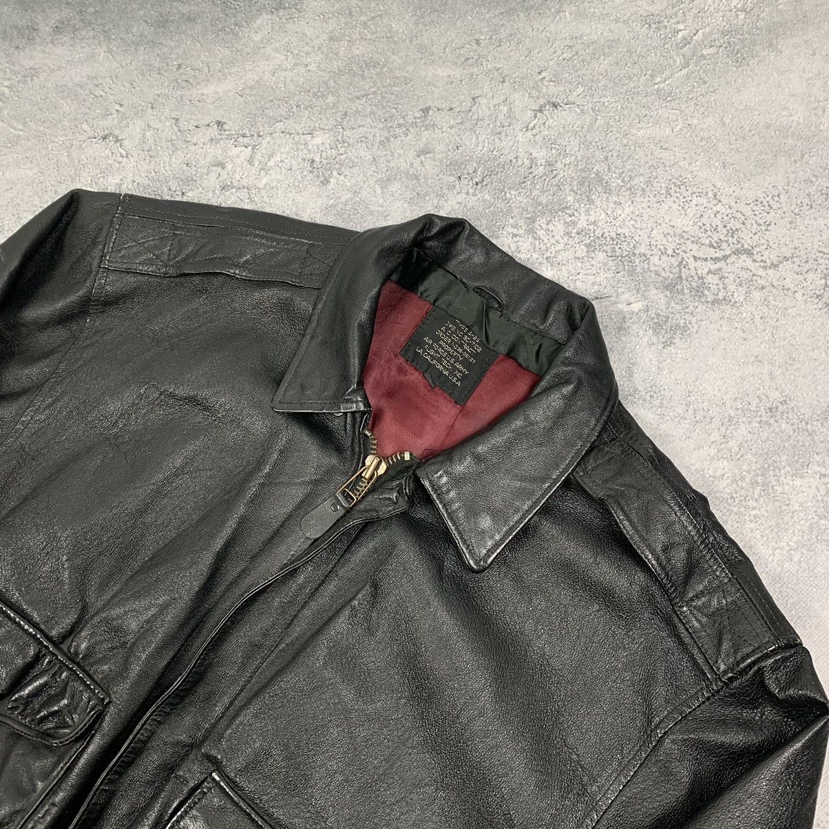 Genuine Leather Black Leather Flight Jacket Authentic Type A-2E Tech Size L Size US L / EU 52-54 / 3 - 2 Thumbnail
