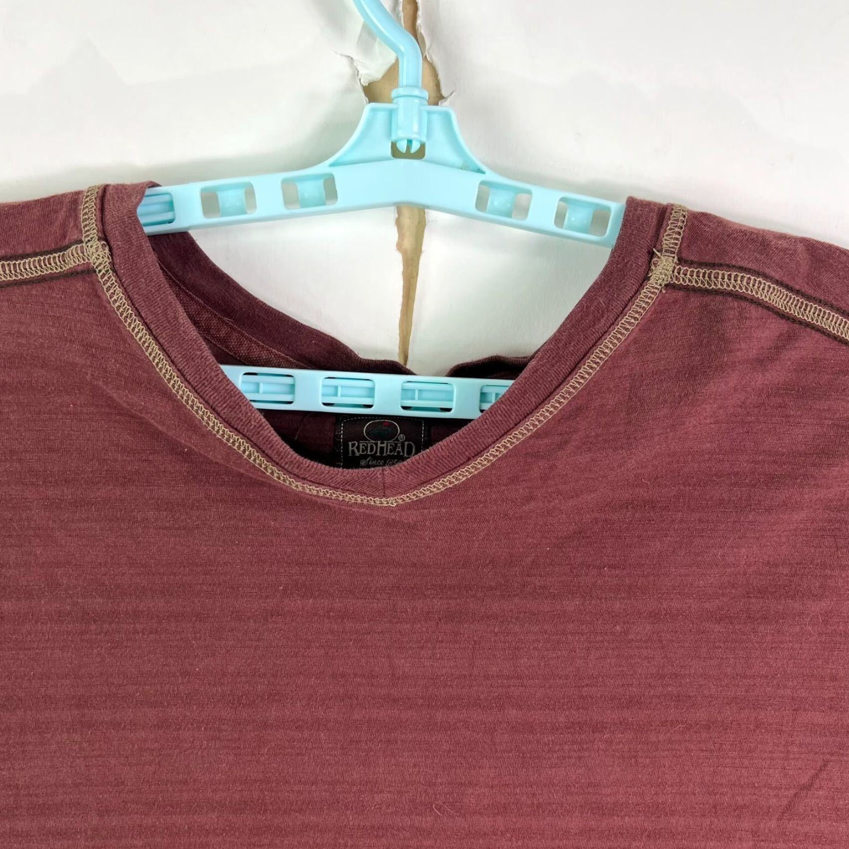 Vintage RedHead Striped Long Sleeve Shirt Mens 2XL Maroon Cotton Outdoor Sports Size US XXL / EU 58 / 5 - 3 Thumbnail