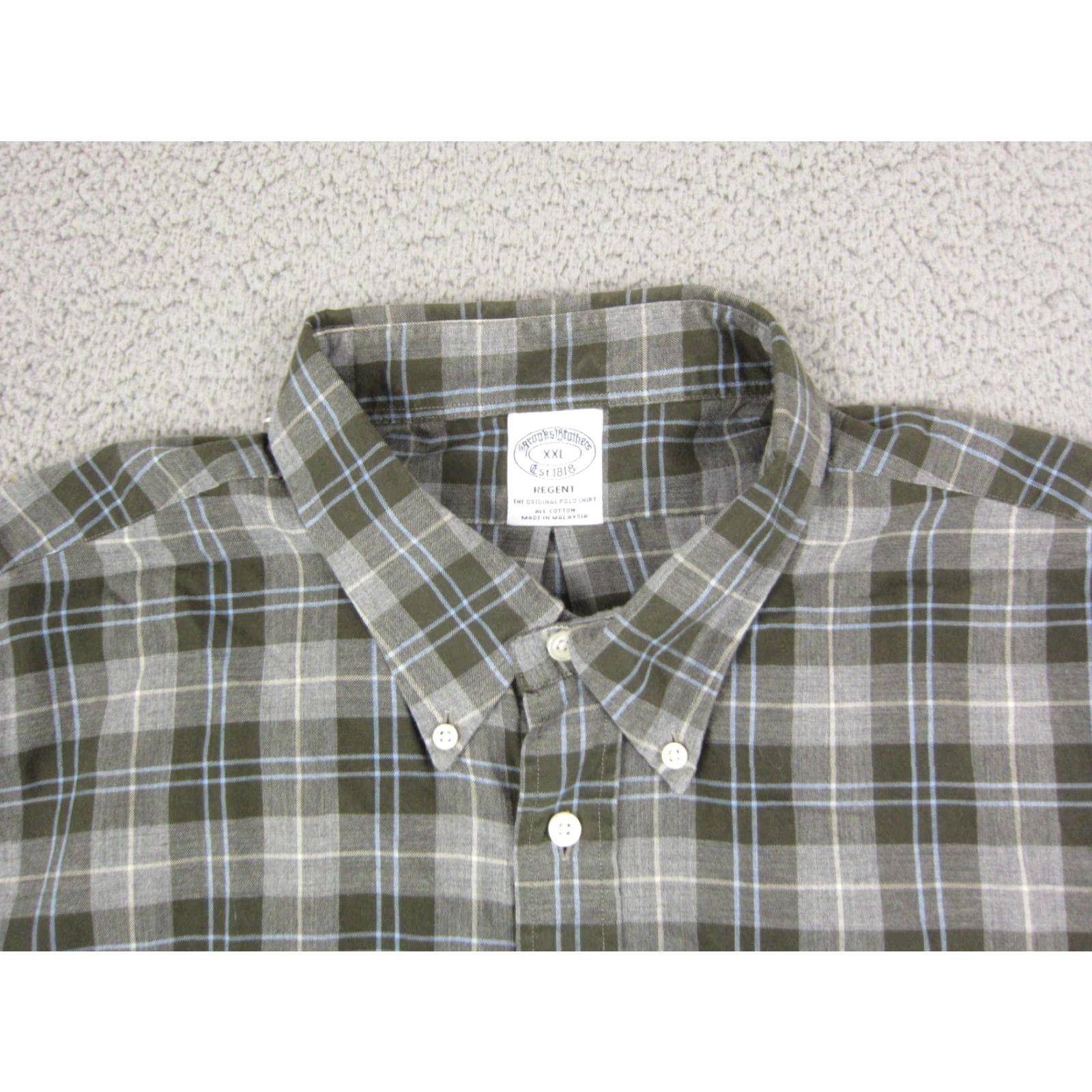 Brooks Brothers Brooks Brothers Shirt 2XL Green Plaid Button-Down Mens Clothing Regular Cotton Shirt Adult Mens Size US XXL / EU 58 / 5 - 2 Thumbnail