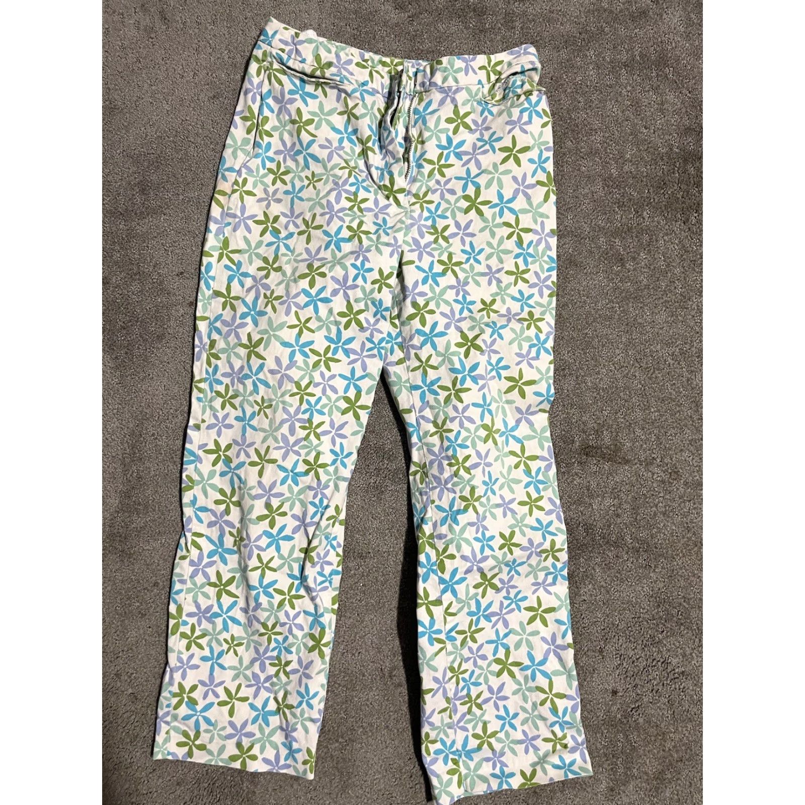 Loft Ann Taylor Loft Pants Women’s 6 Multicolor Floral Slim Stretch Straight Size 28" / US 6 / IT 42 - 2 Thumbnail