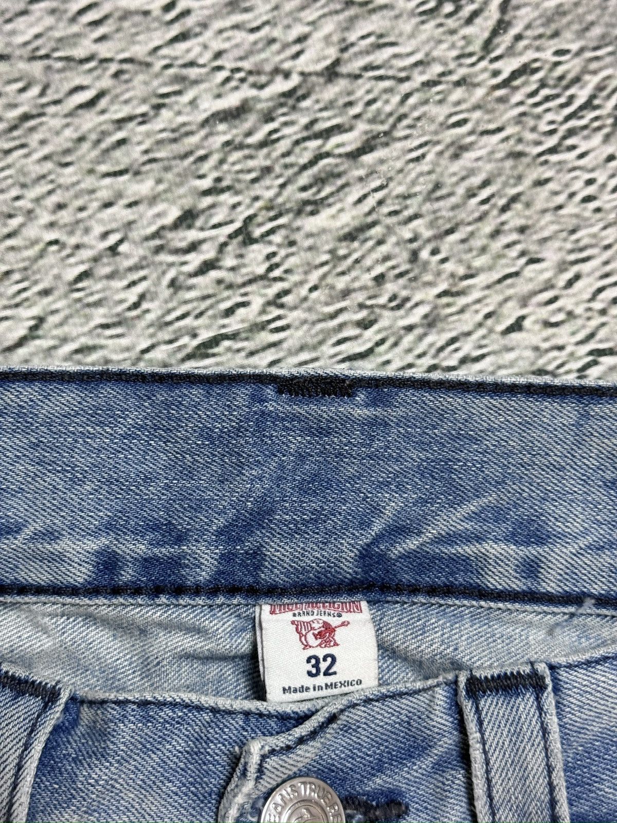 True Religion True Religion baby blue jeans black thick stitching straight Size US 32 / EU 48 - 10 Thumbnail