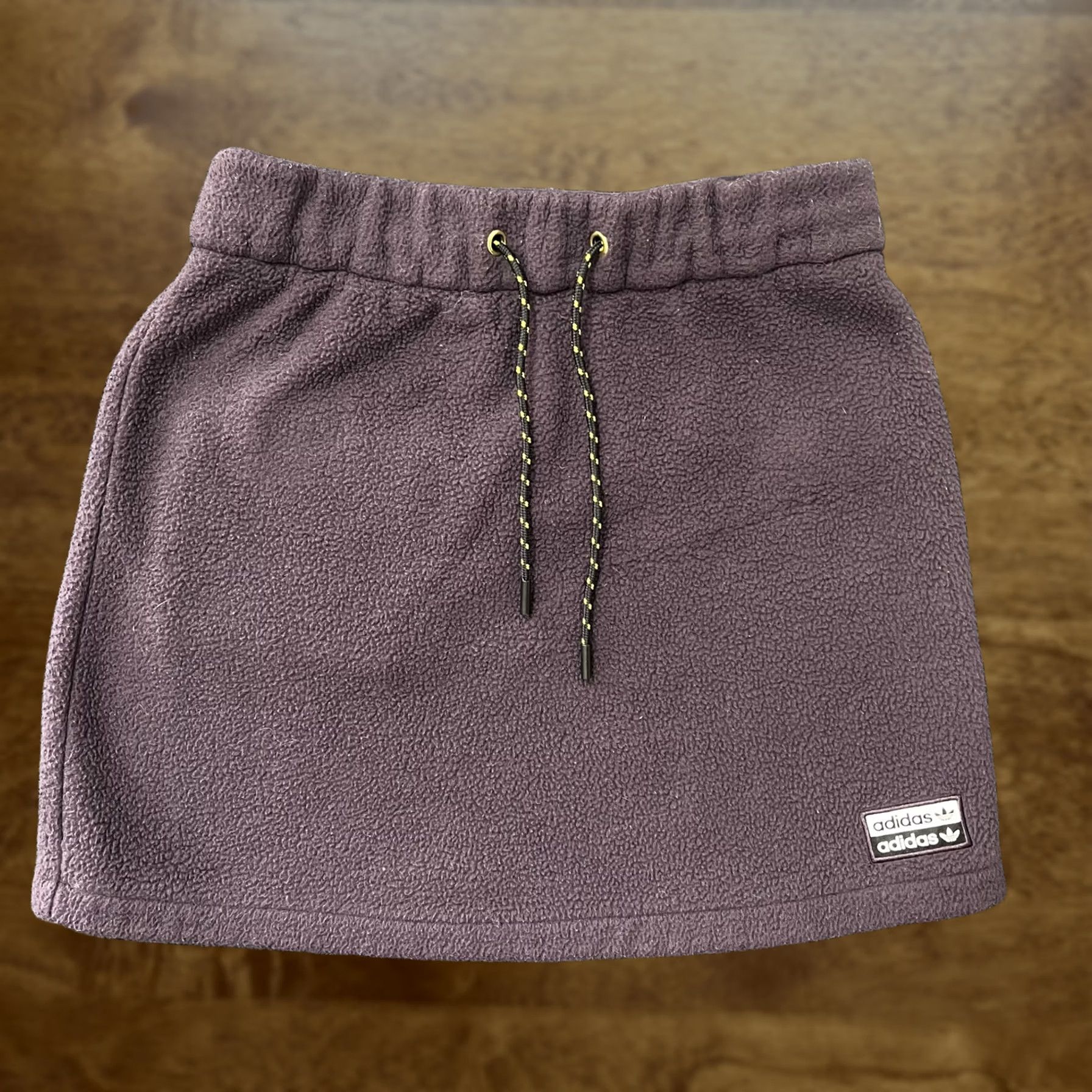 Adidas Adidas Originals Skirt Womens XS Purple Fleece Mini Drawstring Trefoil Patch Slit Tote Pocket Size 24" / US 00 / IT 34 - 1 Thumbnail